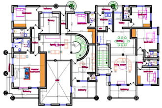 create an architectural floor plan and 3d elevations