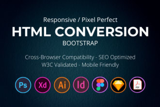 convert PSD to HTML, figma to HTML, sketch to HTML