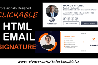 design professional clickable HTML email signature