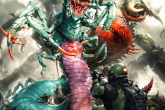 illustrate fantasy and sci fi horror