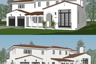 create sketchup 3d model for architecture