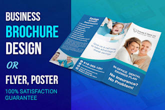 do professional brochure design bifold, trifold and flyer, poster design