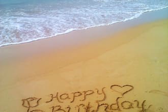 write your message in the sand on a beautiful beach in maui Hawaii