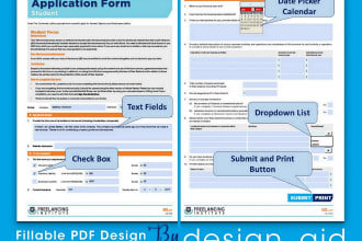 design fillable PDF form or create fillable pdf form