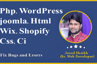 debug , fix and help php , wp, joomla , wix error and bug