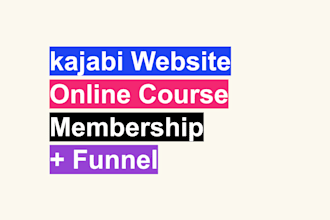 design your kajabi online course, landing page, and kajabi website