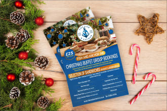 do design christmas card, menus and invitation flyers
