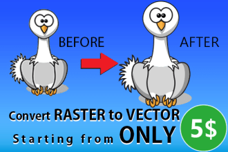 do logo vector tracing and convert png jpg vector file within 4 hour
