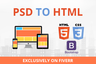 convert PSD to responsive HTML5 css3 using bootstrap 3
