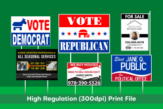 billboard, roll ups, banners, yard signs design