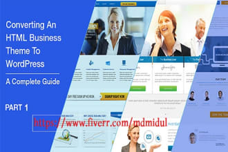 convert HTML template into wordpress