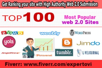 create high authority multi pages web 2 blog, manual SEO backlink