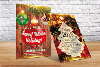 do christmas and new year flyers