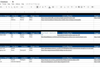 create 30 active and useful music pr data