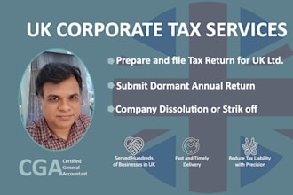 professionally prepare the UK corporate tax return and file with hmrc