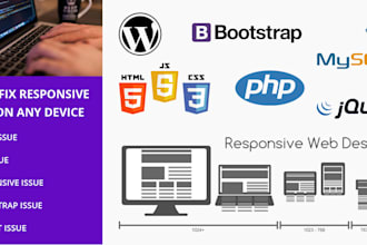 fix html css issues, fix responsive issues in 24 hours