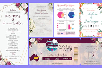 design elegant wedding invitation, rsvp, save the date card
