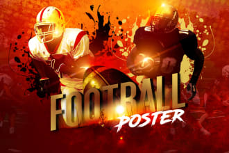 design poster college football, basketball, baseball and sports