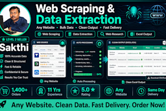 do web scraping, data extraction and web research