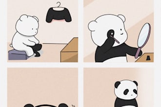 draw comic strip and cartoon illustration for you