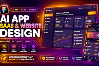do ai mobile app UI UX, b2b, saas product UI UX, website design in figma