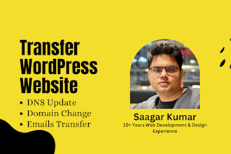 migrate wordpress website, change domain and dns update