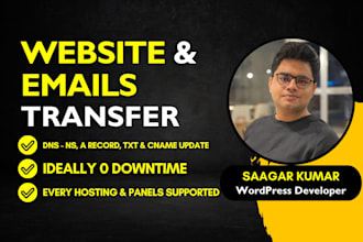 migrate wordpress website and transfer emails to new hosting