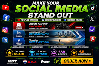 youtube banner, linkedin banner, x banner and facebook cover