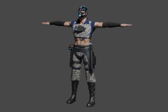 design 3d model and character with texture, rigging, and animation