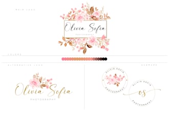 make attractive and elegant floral logo for females