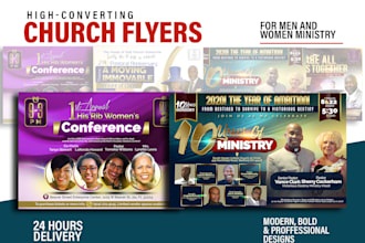 design flyers bold and clean, church flyer conference and anniversary