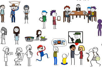 draw a stick figure characters, comics, etc