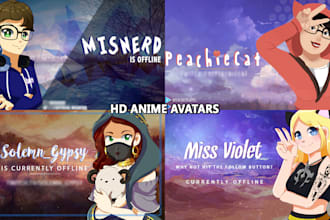 create professional twitch banner, panels, and avatars