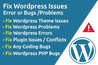 fix wordpress issues and website bugs