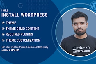 install wordpress theme, import demo and do wordpress customization