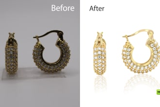 high quality image editing , jewelry retouching and touch up