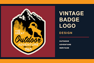 design a custom vintage outdoor badge and emblem logo