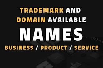 provide 5 short, unique business name, company name with trademark check