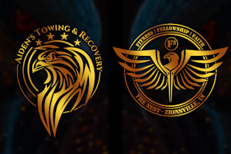 design an eagle, falcon, owl, animal logo and bird illustration high quality