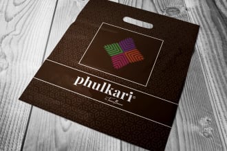 create a professional shopping bag design