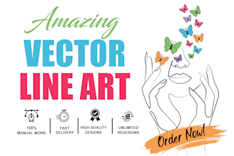 creat vector line art of any image, product, logo or diagram