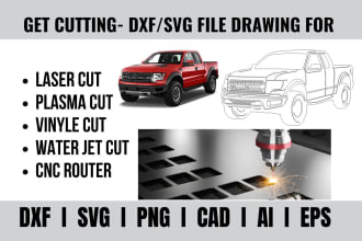 create dxf, cad,svg file for cnc laser and plasma cut