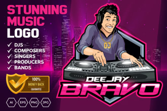 design djs, composers, singers, producers or bands logo