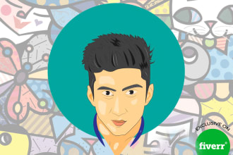 draw your realistic cartoon portrait vector avatar