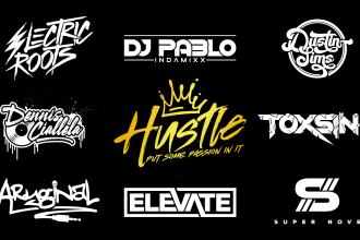 design custom text, music, dj and band or business logo