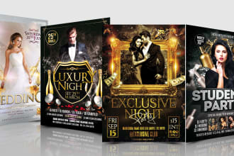 design event, party, and club flyer, poster and banner