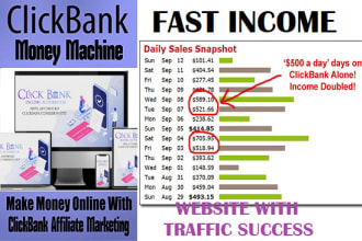 create quick income affiliate marketing website selling clickbank products