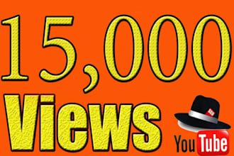 add 15,000 Youtube VIEWS with 15 Likes and 2 comments