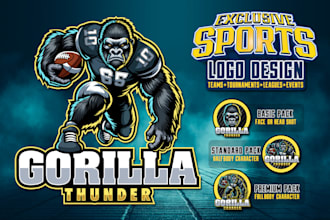 draw mighty cartoon sports logo design