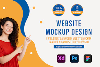 create a modern website mockup in figma adobe xd and PSD